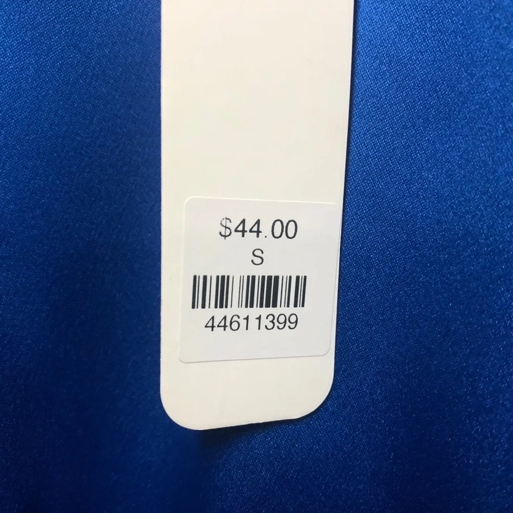Glam Los‎ Angeles Royal Blue Satin Open Back Smocked Mini Dress GD3845 Small NWT